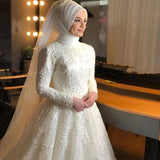 Vintage Wedding 2026 Spring New Bride Wedding Long Sleeve White Tend- Estated Wedding HZ0517