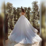 Wedding Long Sleeve V-Neck Tail Wedding Dress Light Luxury High-End Wedding Dress Heavy Industry Luxury Dream Wedding Dress HZ0517