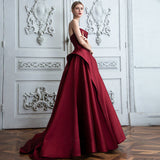 French Wine Red Main Wedding Dress 2026 New Bridal Retro Court Fading Brao Tug-Tailed Evening Dress HZ0517