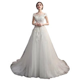 White Wedding Dress 2026 New Word Shoulder Repair A Version Of Travel Small Tail Soft Yarn Thin And Simple HZ0517