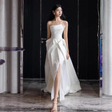 French Light Wedding Dress 2026 New Bridal Simple High-End Feeling Yarn Temperament White Fainting Dress Skirt HZ0517