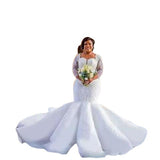 African Mermaid Bride Main Wedding Party Party Party Street Pat Dress Fish Tail Long Tail Wedding Dress HZ0517