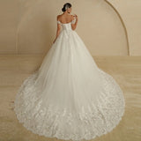 Bride A Word Shoulder Main Wedding Dress 2026 New Slimming Wedding Evening Dress Wedding Photography Travel Photography Yarn HZ0517