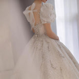 French Wedding Dress 2026 New Bridal Main Yarn Heavy Industry Court Elegant Go Out Big Tail Pregnant Wedding Dress HZ0517