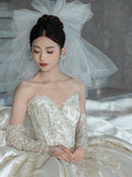 Sing Noodle Brawn Dress 2026 New Spring Bridal High Texture Big Tail Small Man French Yarn HZ0517