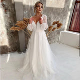 Wish New Simple Bubble Long Sleeve Wedding Dress HZ0517