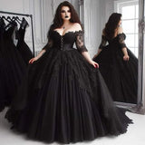 One-Word Shoulder New Black Thin Dress Wedding Dress Temperament Banquet Host Dress HZ0517