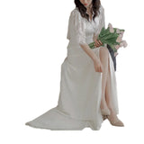 Sen Series Light Wedding Dress New Simple Dingy Noodles Small Tail Super Fairy Temperament Bride Dream Trip To Shoot The Yarn Woman HZ0517