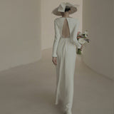 Scensine Light Wedding Dress Summer New Long-Sleeved Bridal Welcome Dress Sen Series Super Fairy Yarn HZ0517