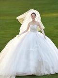 Studio Photo Theme Costume Exterior Lawn Twily Twily Twidth Wedding Dress Sensing Bra Photography Couple Twisping Yarn Dress HZ0517