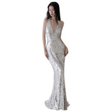 Evening Dress Woman 2026 New High-End Small-Sense Small-In-Skinny Fishtail Engagement Host Wedding Toast HZ0517