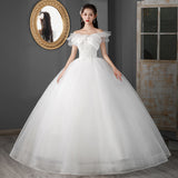 French Wedding Dress Bride 2025 New Simple Retro Shoulder Super Fairy Small Thin Large Size Wedding Dress F87 HZ0517
