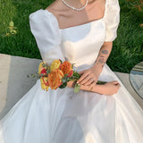 French Light Wedding Dress 2026 New Bridal Maid Mori Simple Temperament Go Out Welcome Yarn Dress Dress Princess Style HZ0517