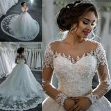 2026 New Spring And Summer Shoulder V-Neck Lace Mid-Rise Big Tail African Collar White Adult Wedding Wedding Dress HZ0517