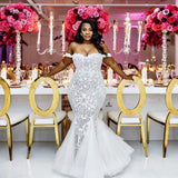 One-Word Shoulder Wedding Dress 2026 New Spring Bride Wedding Long-Tailed Dream Fishtail Princess Wedding Dress HZ0517