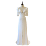 Korean-Style Stoodle Light Wedding Studio Photo-Themed Clothing V-Neck Toast Dress 2025 New Simple Tailing Dress HZ0517