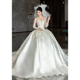 Sing Noodle Brawn Dress 2026 New Spring Bridal High Texture Big Tail Small Man French Yarn HZ0517