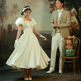 Vintage Travel Photo Wedding Dress New French High-End Princess Dress Bubble Sleeve Flower Dress Women Go Out Yarn HZ0517