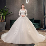 Full-Sleeved Wedding 2026 New Lace New Luxury Prom Dress Wedding Wedding Ceremony Summer HZ0517