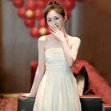 Smear The Breast-Shape Small Wedding Dress Simple Atmosphere Out Of The Yarn Noodles Certificate Engagement Dress Dress Usually Wear HZ0517