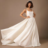 French-Style Densified Wedding Dress French Simple Collar Temperament Long-Term Dignified Hebenfeng Bride Welcome Outdoor Yarn HZ0517