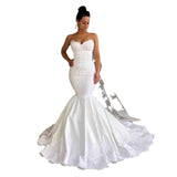 New Wedding Dress Bride White Sexy Sling Braped Fishtail Strap Wedding Dress High Sense HZ0517