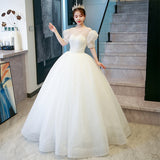 One-Word Shoulder Wedding Dress 2025 New Bridal Main Yarn French Style Court Princess Wind Out Of The Yarn Small Summer HZ0517