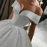 One-Word Shoulder Wedding Dress 2026 New Temperament Bride Starry Sky Small Tailings Dream Repair Wedding Dress Summer HZ0517