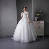 Main Wedding Dress Bride 2026 New Large Tailed Girl Small Man French Heavy Industry Summer Shoulder Court Style HZ0517