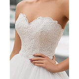 Temperament Lace Drag-Tailed Wedding Bridal Bridal Dress Long Tulle Shoulderless Strap HZ0517