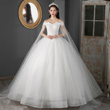 Main Wedding Dress 2025 New Word Shoulder Dream Sleeve Lace Bride Qidisen Large Size F93 HZ0517