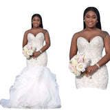 2026 New Breast-Wear Wedding Dress Mermaid Without Beads Big Crystal Bridal Temperament Wedding Dress Small Thin HZ0517