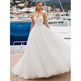 Temperament Lace Drag-Tailed Wedding Bridal Bridal Dress Long Tulle Shoulderless Strap HZ0517
