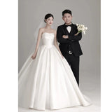 Brased Light Wedding Dress White Spring And Summer New Bridal Yarn High-End Yarn 2025 French Retro Dress Women Sleeveless HZ0517