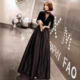 Black Evening Dress Light Luxury Small New Spring Banquet Luxury Hosting/Evening/Evening Dress HZ0517