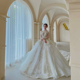 Long-Sleeved Wedding Dress 2026 New Bridal French Retro Light Luxury Niche High-End High-End High-End Travel Yarn Lady HZ0517