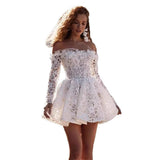 French Travel Shot Light Wedding Wedding Beach Short Skirt Elegant And Sexy Thin Shoulder Banquet Dress HZ0517