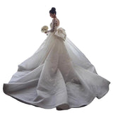 Tail Wedding 2026 New White Wedding Dress Can Be Removed Tailed Wedding Dress HZ0517