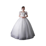 Main Wedding Dress Bride 2026 New Large Tailed Girl Small Man French Heavy Industry Summer Shoulder Court Style HZ0517