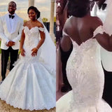 One-Word Shoulder Wedding Dress 2026 New Bridal Main Yarn Small Heavy Industry Luxury Retro Pregnant Woman Tail Dress HZ0517