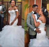 Wedding Dress Woman 2026 New Fishtail Wedding Bride Wedding Dress Large Size White Thin Shoulder Wedding Dress HZ0517