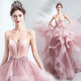 Hanging Dress 2026 New Pink Bride Wedding Toast Dinner Annual Art Exam Tail Wedding Dress HZ0517