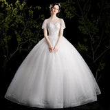 Starry Sky Main Wedding Dress 2025 Spring And Summer New Bridal Bubble Sleeves Are Super Fairy Dream Temperament Square Tailing HZ0517