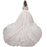 Mori's Starry Sky Main Wedding Shoulder Luxury French Heavy Industry 2026 New Bride Hepburn Tail Wedding Dress HZ0517