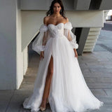 French Light Wedding Dress 2026 New Temperament Welcome Dress Super Xiansen Long Sleeve Small Tail Yarn High Sense HZ0517