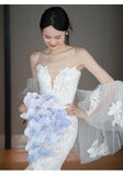 French Lace White Light Wedding Dress 2025 New Fish Tail Light Dinner Engagement High Sense HZ0517