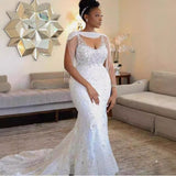 White Lace Temperament Wedding Dress Luxury Mid-Rise Fishtail White Long Sexy Evening Dress HZ0517
