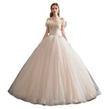 Main Wedding Dress 2026 New Bridal Sibrides Mori Dream Hepburn Starry Sky Shoulder-Tout Wedding Dress HZ0517