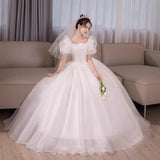 Wedding Dress 2026 New Bridal Yarn Small Simple French Light Main Yarn High-Quality Bubble Bubble Sleeve HZ0517
