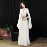 Evening Dress Women 2026 New Banquet Temperament French Light Luxury Niche Design Texture White Dress / Evening HZ0517